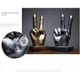thumbnail image 4 of NAMZI Creative Statues and Abstract Hand Sculptures for Home & Office Decor,Finger Signs Marks Figurines (Silver Yes), 4 of 5