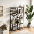 thumbnail image 7 of KIOOTTO 69" L-Shaped Corner Bookshelf, 5-Tier Industrial Etagere with 9 Storage Shelves, Heavy Duty Tall Corner Shelf Organizer for Home Office & Living Room, Black, 7 of 7