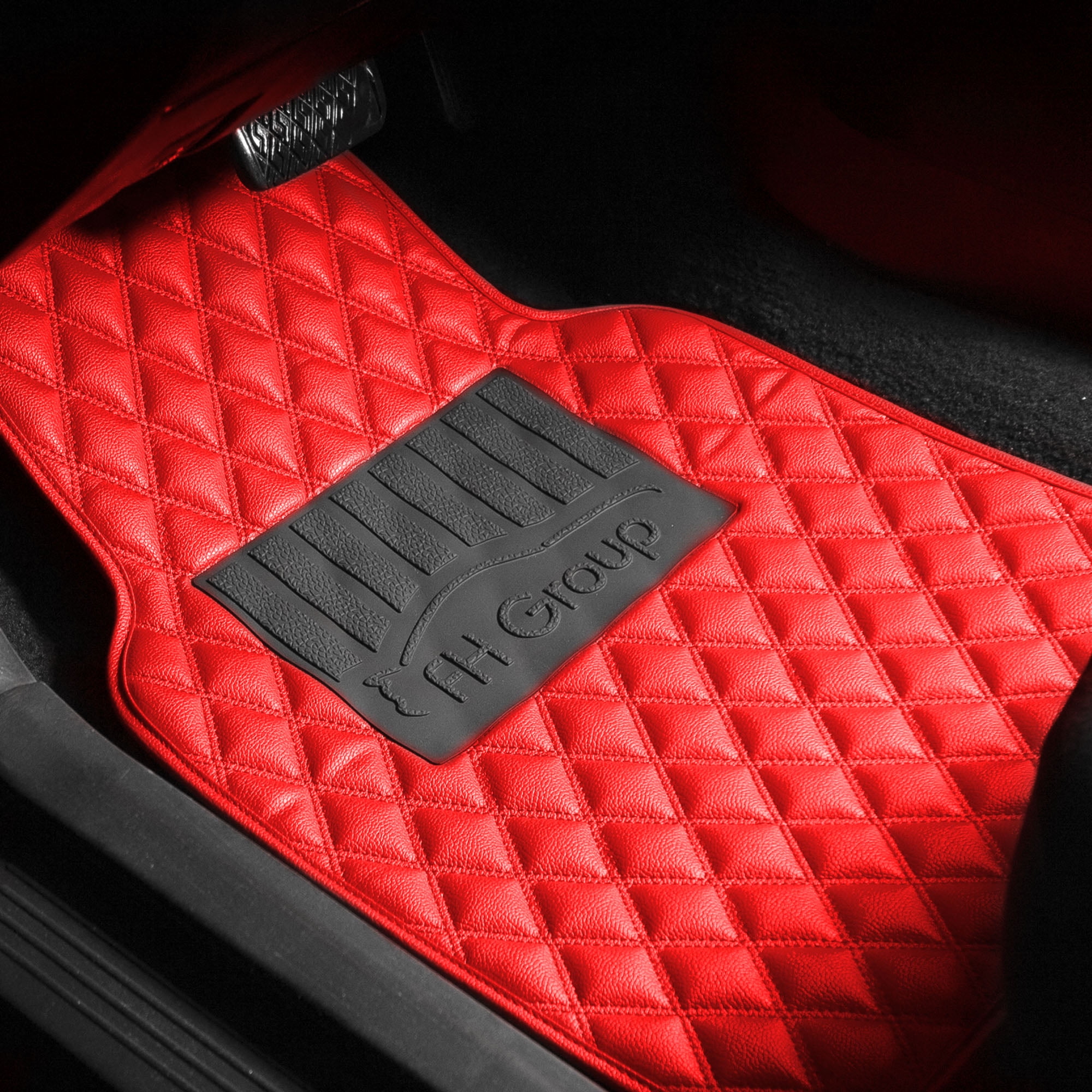 FH Group Universal Leather Car Floor Mats for Car SUV Van Diamond