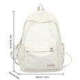 thumbnail image 3 of Mochila escolar informal Mochila de nylon Mochila estilo preppy con múltiples bolsillos (Blanco), 3 of 8