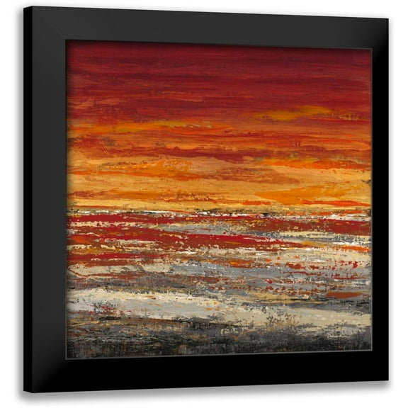 Dascher, Dennis 12x12 Black Modern Framed Museum Art Print Titled - Autumn Sunset