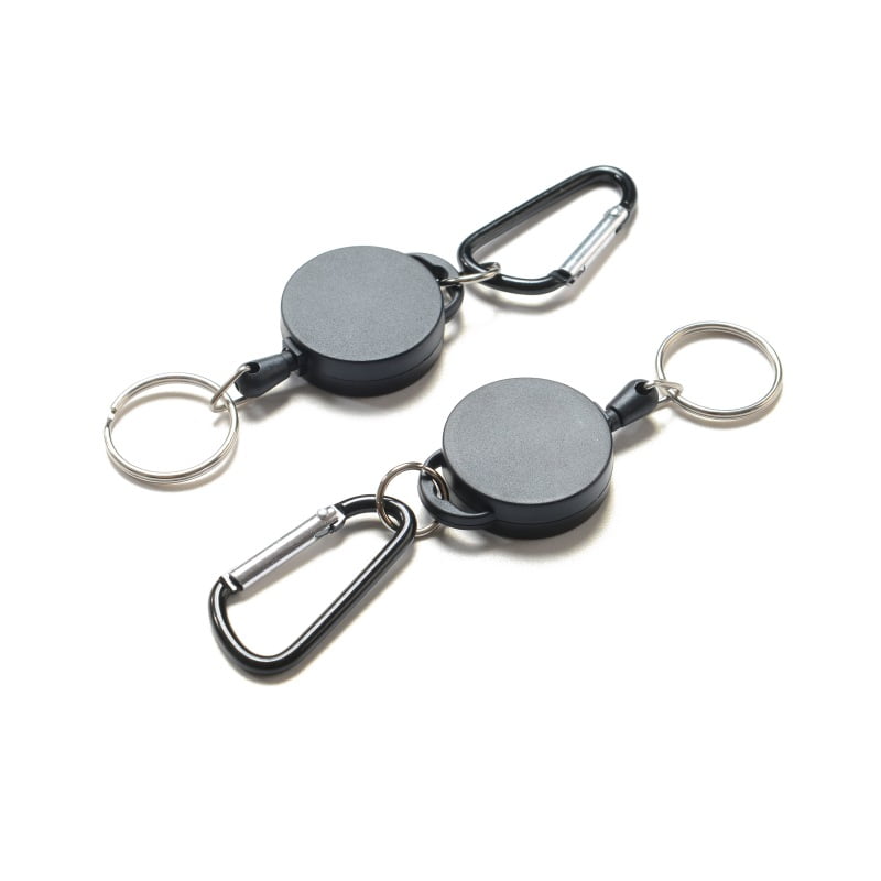 Business Men Gifts Metal Leather Double Circle Waist Hook Key Ring Chain Keyfob 
