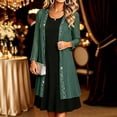 thumbnail image 7 of HongQid Women's Sheer Chiffon Cardigan, 3/4 Sleeve Open Front Duster Rhinestone Trim Edge, Lightweight Layering Jacket Wedding Formal Elegant Evening Outfit Clothing Ladies Dressy Cover Up, 7 of 7