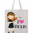 thumbnail image 4 of Inktastic Girls I Heart Violin Tote Bag, 4 of 4