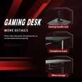 thumbnail image 4 of Lacoo 63 Inch Y-Shape Frame Gaming Desk Modern Style Racing Desk with Full Piece Of Mouse Pad, Cup Holder And Headphone Hook(Black), 4 of 8