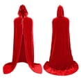 thumbnail image 2 of Odeerbi Kids Boys Girls Halloween Long Hooded Cape Cloak Velvet Solid Color Witch Robe for Party Dress Up, 2 of 5
