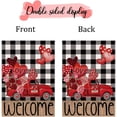 thumbnail image 5 of Valentines Day Flags for Outdoors 28 X 40 Double Sided Large Happy Valentine''s Day House Flags Burlap Farmhouse Rustic Welcome Decorative Holiday Flags for Porch Decor Outside Decoration Rose Heart, 5 of 6