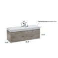 thumbnail image 7 of GOMYHOME Upholstered Flip Top Storage Bench, Ivory Chenille with Rustic Oak Base, 46", 7 of 7