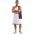 thumbnail image 2 of inhzoy Men's Ancient Greek Dress Roman Toga Caesar Party Festival Fancy Outfit Burgundy M, 2 of 7