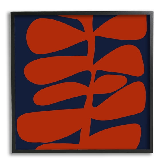 Stupell Industries Contemporary Plant Leaf Close Up Botanical Cutout Silhouette Graphic Art Black Framed Art Print Wall Art, Design by Deborah Velasquez