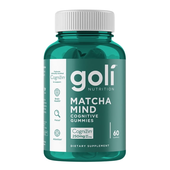 Goli Nutrition Matcha Mind Cognitive Gummies, 60 Count