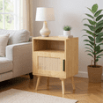 thumbnail image 2 of Homy Casa Modern Accent Cabinet with Storage for Living Room Sofa Side Organization, Oak, 2 of 9