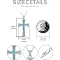 thumbnail image 5 of Dorunmo Turquoise Cross Necklace Christian Gifts Baptism Gifts 925 Sterling Silver Cross Pendant Turquoise Jewelry for Women, 5 of 6
