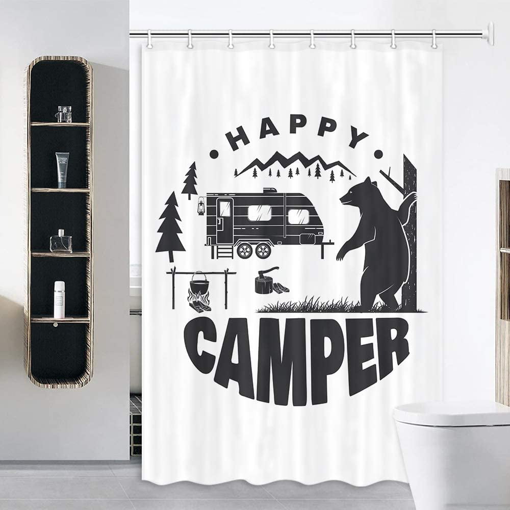 Rv Shower Curtain For Camper Trailer, Camper Size Shower Curtain