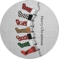 thumbnail image 2 of Addison Rugs Mayfield Washable Holiday Stockings Gray Round Rug, 8' x 8', 2 of 5