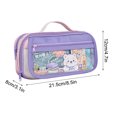 thumbnail image 2 of PEONAVET Stationery Storage Large Capacity Pencil Case Flip Cover Stationery Box Multifunctional Transparent Pencil Case, 2 of 6