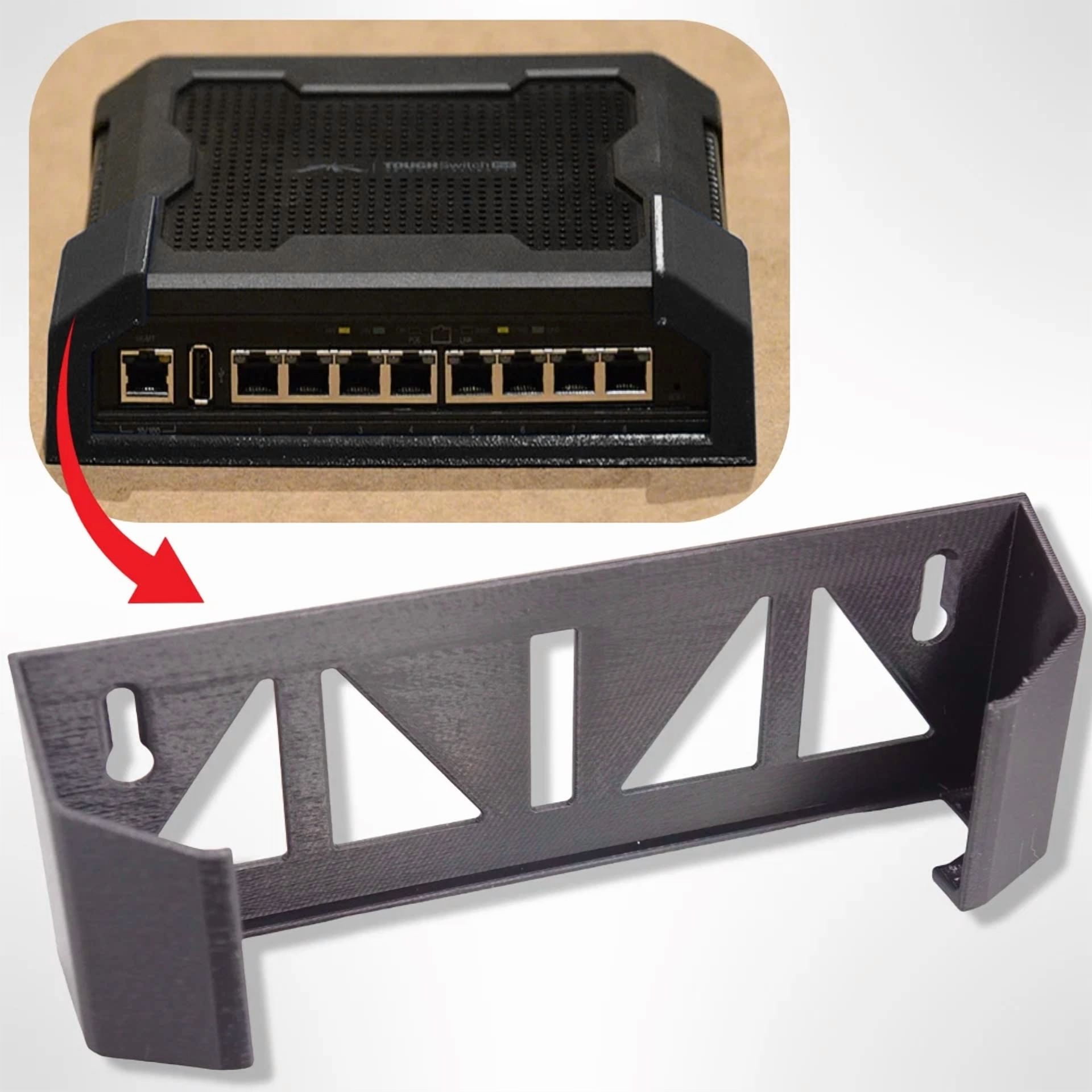 CIRCLE- Vertical Wall Mounted Holder For Edgeswitch 8Xp 8-Port Network Switch