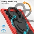 thumbnail image 4 of Case for Samsung Galaxy Tab S11 Ultra 14.6 inch 2025, 360 Rotating Stand Handle Pencil Holder Shoulder Strap Heavy Duty Shockproof Cover, Red, 4 of 7