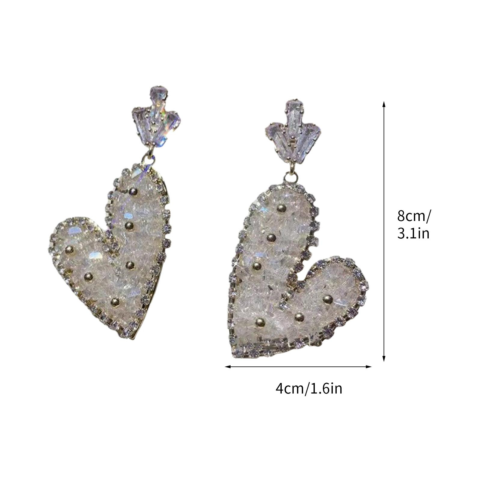 Kayannuo Gifts For Women Christmas Clearance Diamond Hollow Love Stud Earrings Temperament Inlaid Rhinestone Peach Heart Drop Earrings Christmas Gifts - image 3 of 8