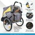 thumbnail image 4 of Ibiyaya FS2180-YG Hercules Heavy-Duty Pro Pet Stroller-Bike Trailer with 3-Wheel Foldable Jogging, Hiking, All-Terrain Dog Stroller - Extra Large, 4 of 8