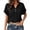 Black, variant on WMQPNNS Women's Blouse Roll up Short Sleeve V Neck Buttons Tops Solid Color Casual Loose Fit Tunic Shirts Summer Clothes (Mint Green, Size 3XL)