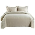 thumbnail image 7 of 3-Piece 100% Cotton Oversized Bedspread Lightweight Quilt Coverlet Embroidery Farmhouse Bedding Set (TM Beige, King (118"x106")), 7 of 7