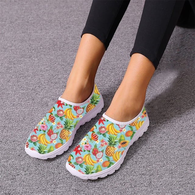 Tropical Fruit Banana Dragon Fruit Pineapple Pattern Ladies Spring Autumn Vulcanized Shoes Breathable Trend Comfortable Sneakers