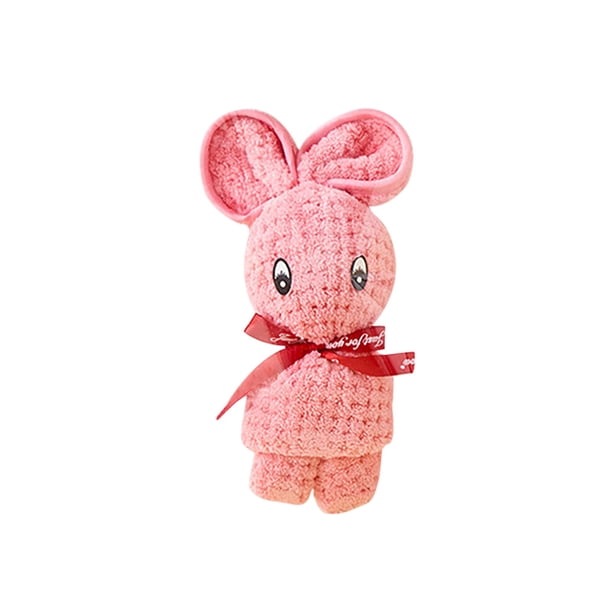 Toallas de baño de coral polar, pequeñas toallas cuadradas, pañuelos, lindos conejos en forma de recuerdo, regalo.