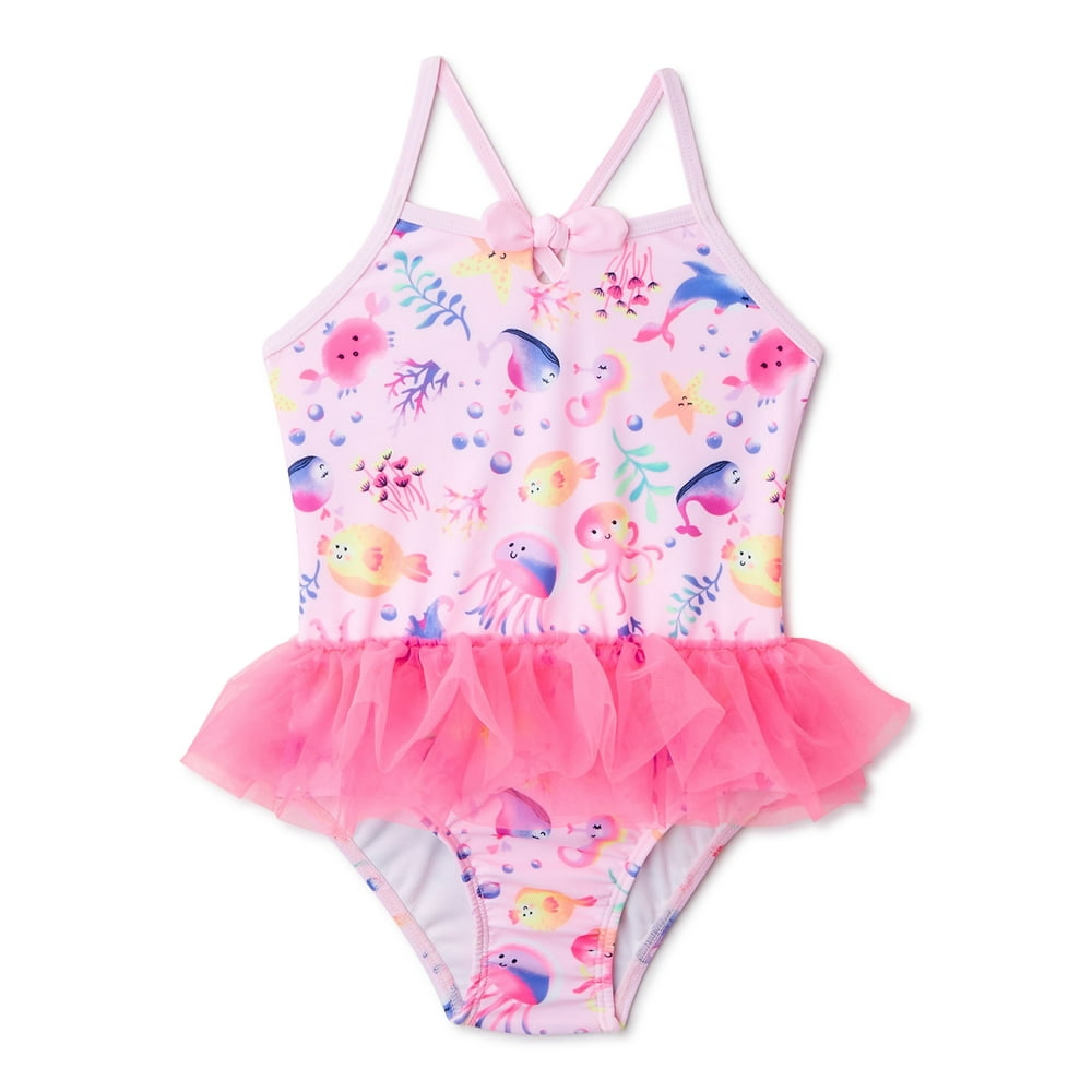 Wonder Nation Wonder Nation Baby Toddler Girl OnePiece Tutu Swimsuit