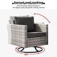 thumbnail image 6 of Vcatnet 3 Pieces Patio Furniture Outdoor Wicker Swivel Rocking Chairs with Side Table for Garden,Poolside,Black, 6 of 6