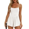 USOCUTE Women's Summer Sleeveless Rompers Spaghetti Strap Double Lined