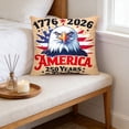 thumbnail image 6 of romoty 4th of July Independence Day Pillow Covers 18"x18", Patriotic America 250th Anniversary Commemorative Throw Pillow Case, Square Decorative Cushion Cover for Home Sofa Couch Farmhouse Decor, 6 of 6