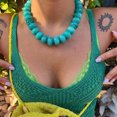 thumbnail image 3 of NICKSUN Vibrant Dopamine Color Resin Beaded Choker Necklace, Smooth Flat Round Disc Collarbone Statement Necklace, Minimalist Summer Vacation Stackable Jewelry, 3 of 7