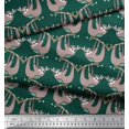 thumbnail image 3 of Soimoi Polyester Crepe Fabric Feather,Branch & Sloth Cartoon Print Fabric by The Yard 42 Inch Wide, 3 of 3