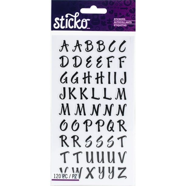 Autocollants Alphabet Sticko-lettres Noires Mini