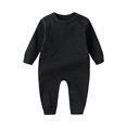 thumbnail image 2 of WRKEKC Toddler Girl Jumpsuit Long Sleeve Solid Color Full Length Snap Button One Piece Outfit for Infants 0-24 Months, 2 of 6