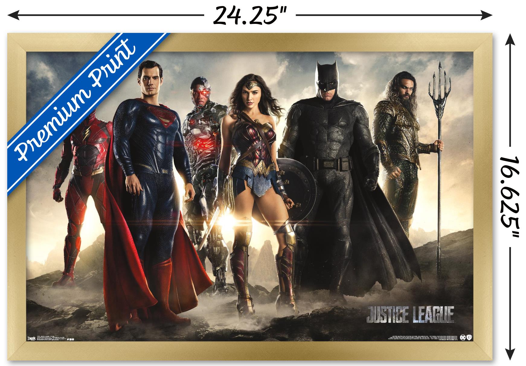 DC Comics Movie - Justice League - Group Wall Poster, 14.725" x 22.375", Framed