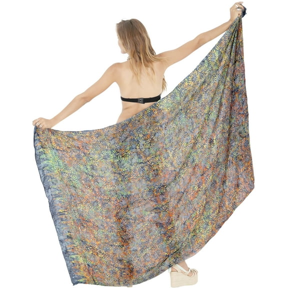 HAPPY BAY Women's Beachwear Summer Beach Bikini Wraps Sarong Coverups Wrap Skirt Swimsuit Swimwear Swim Cover up for Women One Size Cobalt, Floral