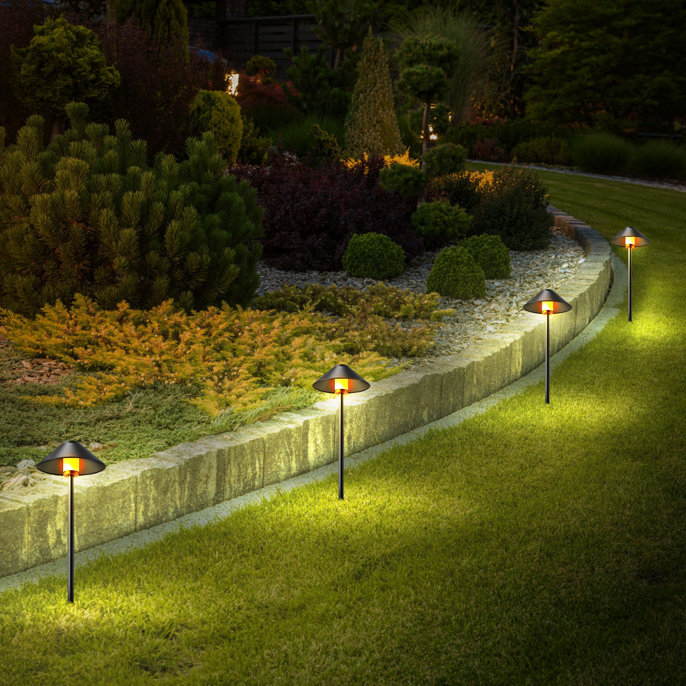 Feit Electric Integrated LED Smart Color Changing RGBW Tunable White Path Lights 4-Pack