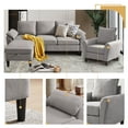 thumbnail image 4 of Soscana Living Room Furniture Sofa Set,Sectional Sofa with Storage Ottoman & Accent Chair,Single Armchair 3 Seat L-shaped Sofa Couch with Reversible Footstool & Side Pocket for Home Apartment Office, 4 of 8