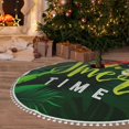 thumbnail image 6 of Rocae Tropical Summer Vibes for Christmas Tree Skirt with Pom Pom Trim for Holiday Party for Holiday Home Decor Indoor Outdoor-30", 6 of 7