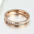 thumbnail image 5 of 4mm Titanium Steel Round CZ Band Women's Rose Gold Filled Wedding Ring Size 5-10, 5 of 8