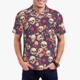 thumbnail image 1 of Fotbe Skull rock music record Camiseta Polo de Golf para Hombre con Estampado – Camisa Deportiva Transpirable con Cuello Abotonado-4X-Large, 1 of 6