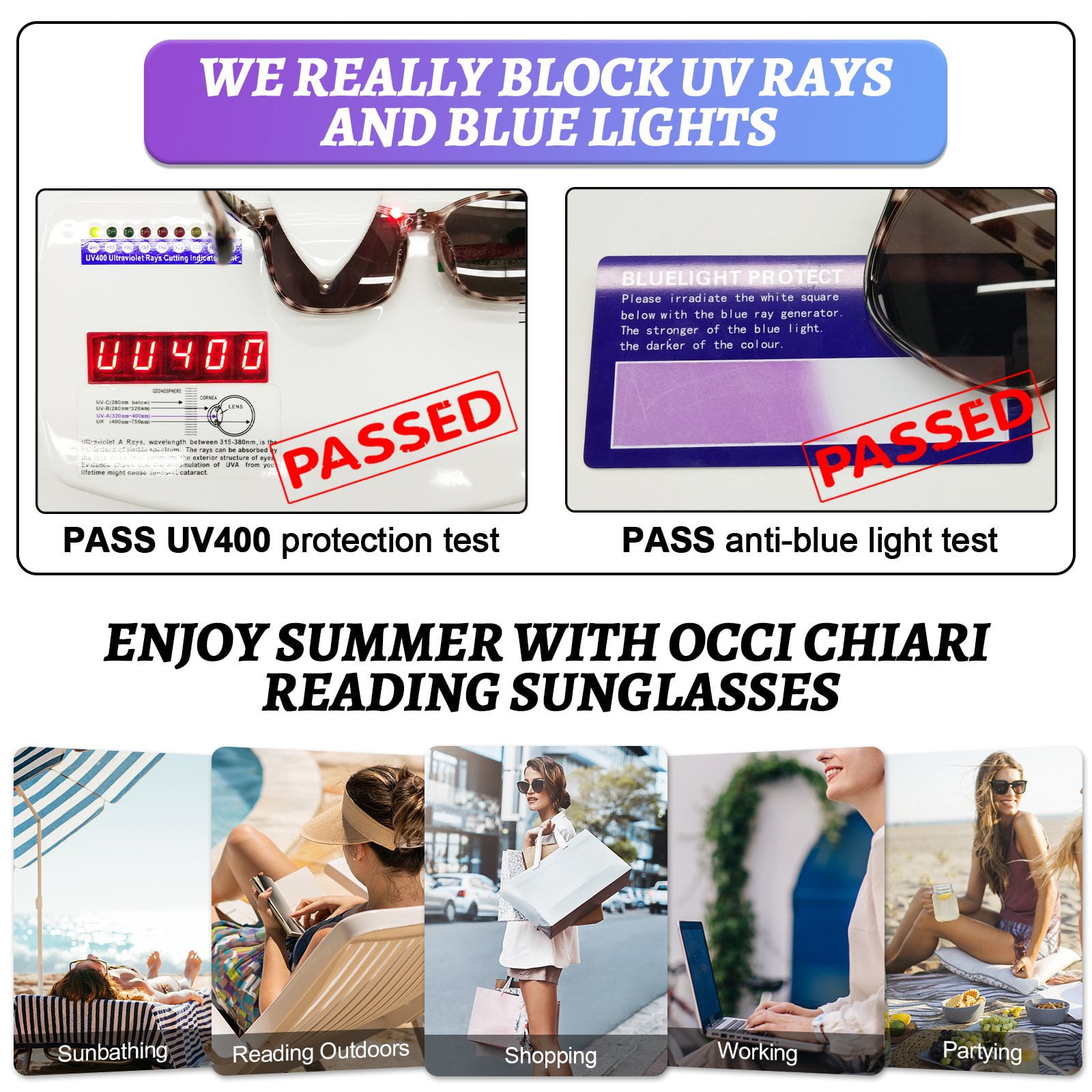 OCCI CHIARI 1.50 Reading Sunglasses Women Trendy Reader Sun Glasses 1.0 1.25 1.5 1.75 2.0 2.25 2.5 2.75 3.0 3.5 4.0 5.0 6.0 (Tortoise)UV401 Protection Anti Blue Light Outdoors Arylic Lens