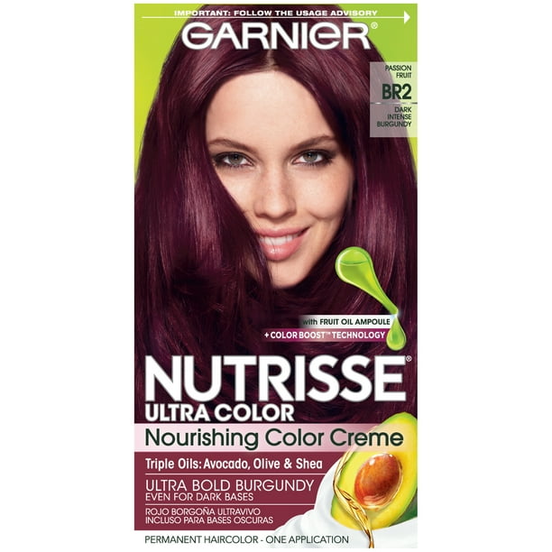 Garnier Nutrisse Ultra Color Nourishing Bold Permanent Hair Creme, BR2 Dark  Intense Burgundy, 1 Kit - Walmart.com