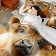 thumbnail image 4 of Manfei Highland Bull Bedding Comforter Set 7 Pieces for Boys Girls, Orange Flower Queen Bedding Sets, Western Cowboy Cowgirl Queen Sheet Sets, Ultra Soft Home Decor, 4 of 8
