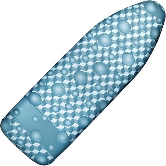 AUQ Ironing Board Cover and Pad 18 x 49 Inch Extra Wide - Heavy Duty 6mm Thick Padding with Adjustable Clips, Scorch and Stain Resistant Cotton Top
