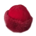 thumbnail image 4 of Gorro cálido de felpa sintética, lujoso y cálido para esquiar y para la nieve, ideal para mujeres y niñas que acampan. Rojo, 4 of 8