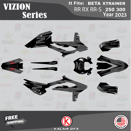 Kalair GFX Graphics Kit for Beta Xtrainer RR RX RR-S 250 300 (2023) Vizion Series Kalair GFX Graphics Kit for Beta Xtrainer RR RX RR-S 250 300 (2023) Vizion Series