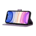 thumbnail image 4 of Dteck Wallet Case for iPhone 11 6.1", Shockproof Magnetic Flip Kickstand Embossed Pattern PU Leather Card Slots Protective Cover with Hand Strap For iPhone 11,Purple, 4 of 11